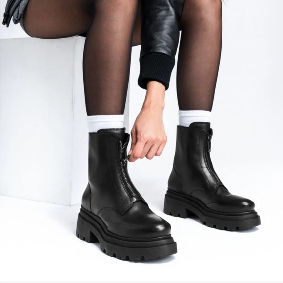 Thursday Boot Company size Wm 10US full grain black leather Ryder Platform boots - Picture 1 of 9